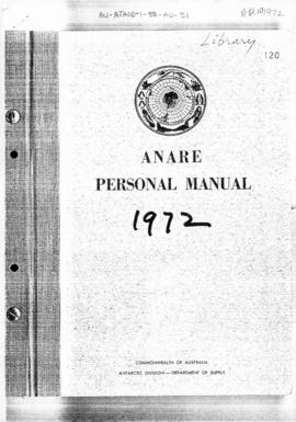 Australia, ANARE Personal Manual 1972