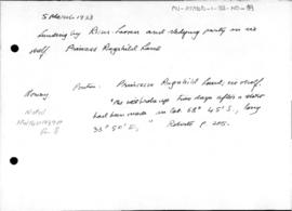 Landing by "Norvegia" expedition on ice shelf in Princess Ragnhild Land