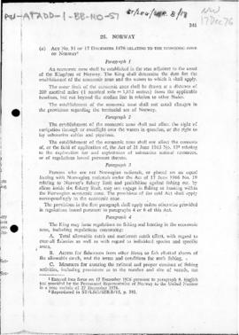 Act no. 91 relating to the economic zone of Norway