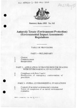 Antarctic Treaty (Environment Protection) (Environmental Impact Assessment) Regulations