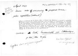 Service order concerning proposed French polar expeditions (extract)