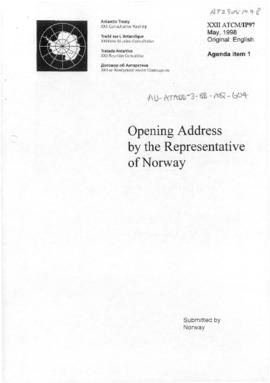 Twenty-second Antarctic Treaty Consultative Meeting (Tromsø) Information paper 97 "Opening a...