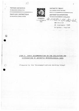 Twelfth Antarctic Treaty Consultative Meeting, Canberra, September 1983, various meeting documents