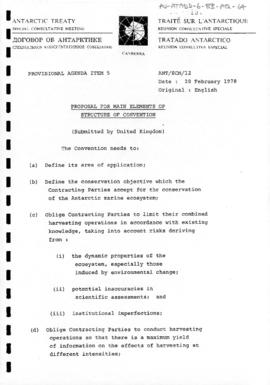 Second Special Antarctic Treaty Consultative Meeting, First Session (Canberra), Working paper 12 ...