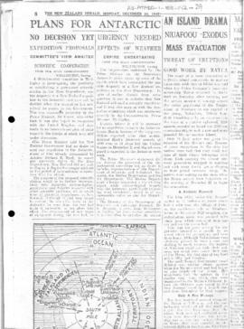 Press articles concerning US expedition in Antarctica