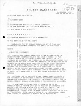 Documents relevant to United Nations, Question of Antarctica