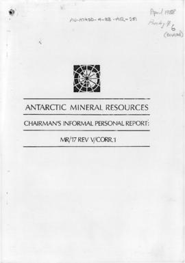 Fourth Special Antarctic Treaty Consultative Meeting, Twelfth session, Wellington "Antarctic...