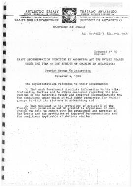 Fourth Antarctic Treaty Consultative Meeting (Santiago de Chile) Working paper 35 "Draft rec...
