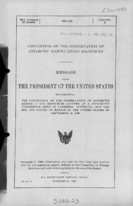 US Senate, Message from the President of the United States transmitting the Convention on the Con...