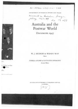 Australia and the Postwar World, Documents 1947