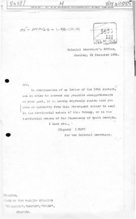 British letter to Alexander Lange concerning sealing