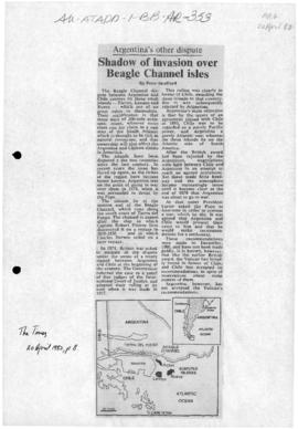 Press articles concerning the Beagle Channel dispute