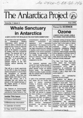 Environment campaign newsletters, "Whale sanctuary in Antarctica" and "Antarctic T...