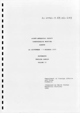 Ninth Antarctic Treaty Consultative Meeting (London), documents, English series volume II