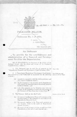 United Kingdom, Dependencies Research and Development Fund Ordinance, 1924