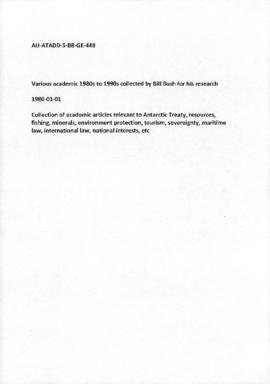Various academic articles 1980s to 1990s collected by Bill Bush for his research