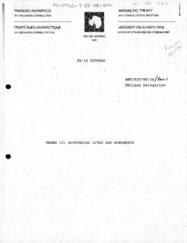 Fourteenth Antarctic Treaty Consultative Meeting (Brussels) Working paper 28 Revision 1 "His...