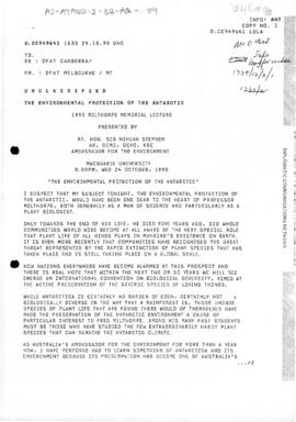 Australia, Department of Foreign Affairs and Trade, "The Environmental Protection of the Ant...