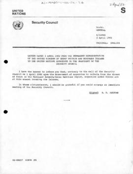 United Nations Security Council, correspondence and debates concerning military activities at the...