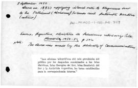 Argentina, Decree 18837 applying inland rates to telegrams in the Islas Malvinas and Antarctic te...