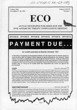 Environment campaign newsletters, "Payment due", "A look at COMNAP's revised pract...