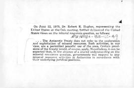 United States statement on claims to sovereignty and the exploitation of Antarctic mineral resources