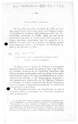 Report by Chile on the rescue of the Shackleton Expedition from Elephant Island