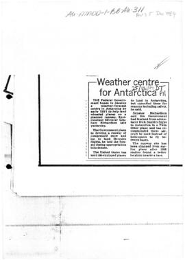 "Weather centre for Antarctica" Daily Telegraph