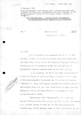 Diplomatic exchanges concerning the transfer to Argentina of the meteorological station on the So...