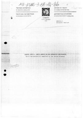 Twelfth Antarctic Treaty Consultative Meeting (Canberra) various information papers