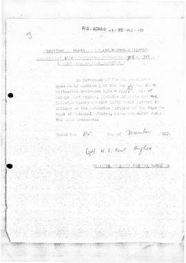 Australia, Appointment of an inspector under the Animals and Birds Protection Ordinance 1918-1937...