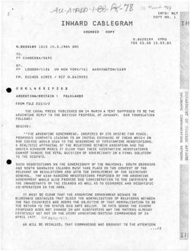 Press articles concerning relations between Argentina and Great Britain following the Falklands/M...