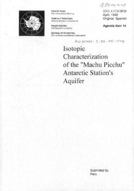 Twenty-second Antarctic Treaty Consultative Meeting (Tromsø) Information paper 20 "Isotopic ...