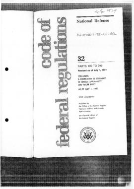 United States "Code of Federal Regulations", including Office of the Secretary of Defen...