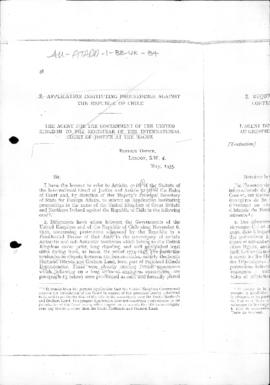 British application instituting proceedings against the Republic of Chile before the Internationa...