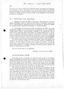 Chilean notes to Argentina concerning arbitration in the  International Court of Justice, the tre...