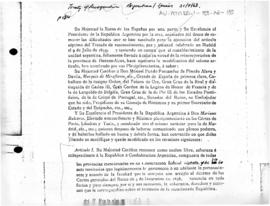 Treaty of recognition, peace and friendship between the Argentine Republic and Spain, signed at M...