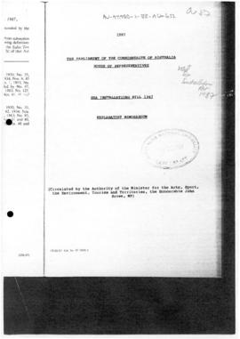 Australia, House of Representatives, Sea Installations Bill 1987, Explanatory Memorandum