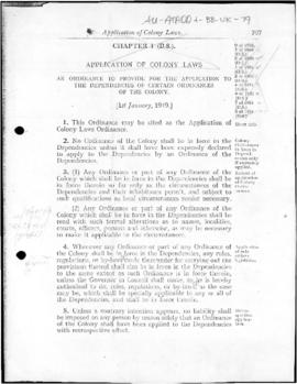 United Kingdom, Application of Colony Laws Ordinance