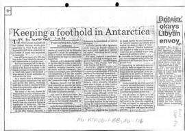Kelton, Greg "Keeping a foothold in Antarctica" The Courier Mail