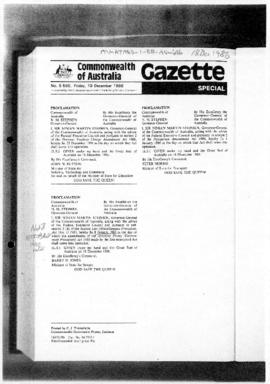 Commonwealth of Australia Gazette, Proclamation of date of amendments to the Antarctic Treaty (En...