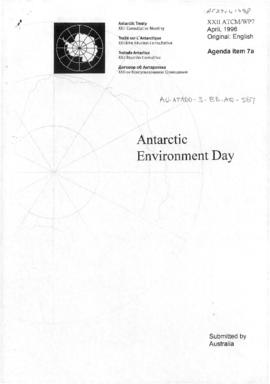 Twenty-second Antarctic Treaty Consultative Meeting (Tromsø) Working paper 7 "Antarctic Envi...