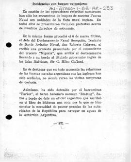 Argentine account of naval incident in 1947/48