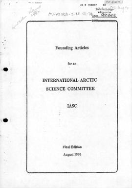 International Arctic Science Committee,  Founding Articles