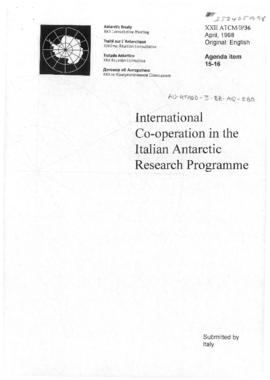 Twenty-second Antarctic Treaty Consultative Meeting (Tromsø) Information paper 36 "Internati...