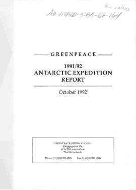 Greenpeace, 1991/92 Antarctic Expedition Report