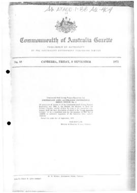 Commonwealth of Australia Gazette, South Australian Division of the Australian continental shelf ...