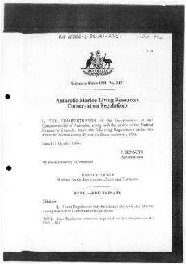Antarctic Marine Living Resources Conservation Regulations