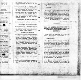 Decree no. 3773 establishing the provincial boundaries of Magallanes, its departments, communes a...