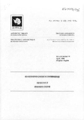 Twentieth Antarctic Treaty Consultative Meeting (Utrecht) Information paper 77 "IAATO genera...